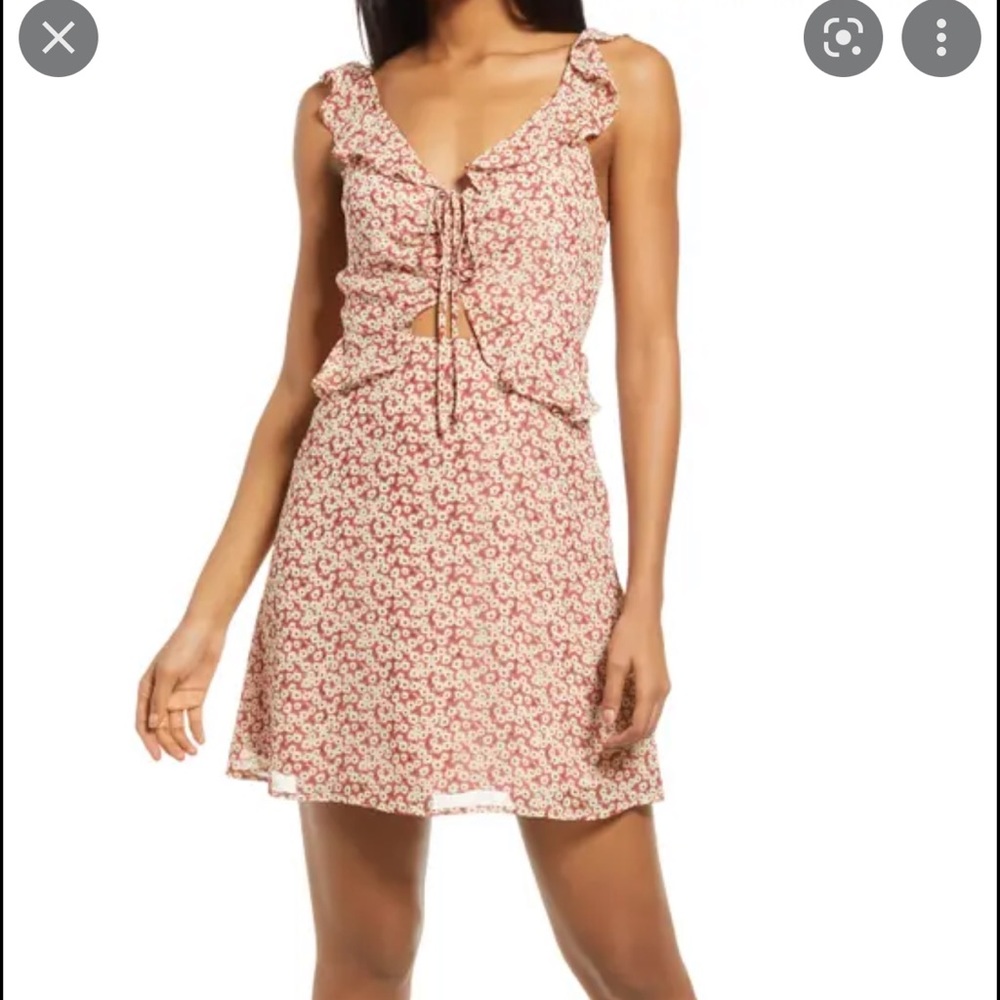 Lulus Mina Ditzy Floral Mini Ruffle Dress